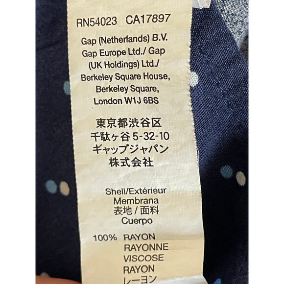 Gap Navy Blue Polka Dot Rayon Skirt Size 4 A-Line Flowy Zip Back Boho - Picture 11 of 11